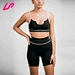 scoop neck open back sports bra