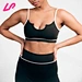 scoop neck open back sports bra